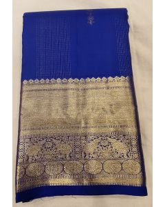 Pure Kanchipuram Silk Saree Body Blue Border Blue