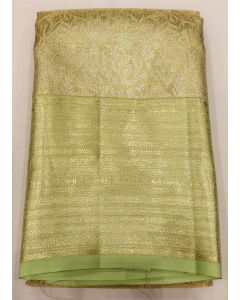 Pure Kanchipuram Silk Saree Body Light Green Border Light Green