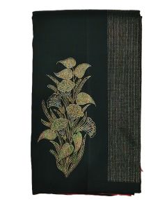 Pure Kanchipuram Silk Saree Body Black Pallu Rani