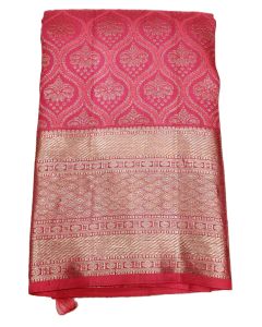 Pure Kanchipuram Silk Saree Body Pink Border Pink